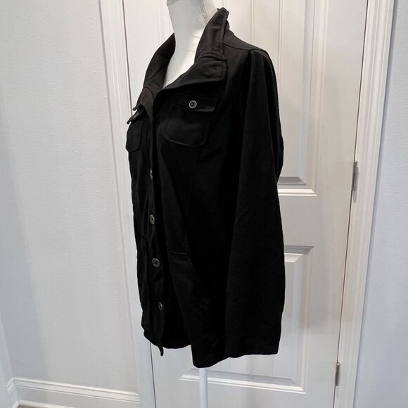 NEU Look Women's Jacket Long Sleeve Pockets Size 1X Black Collared - Picture 4 of 12